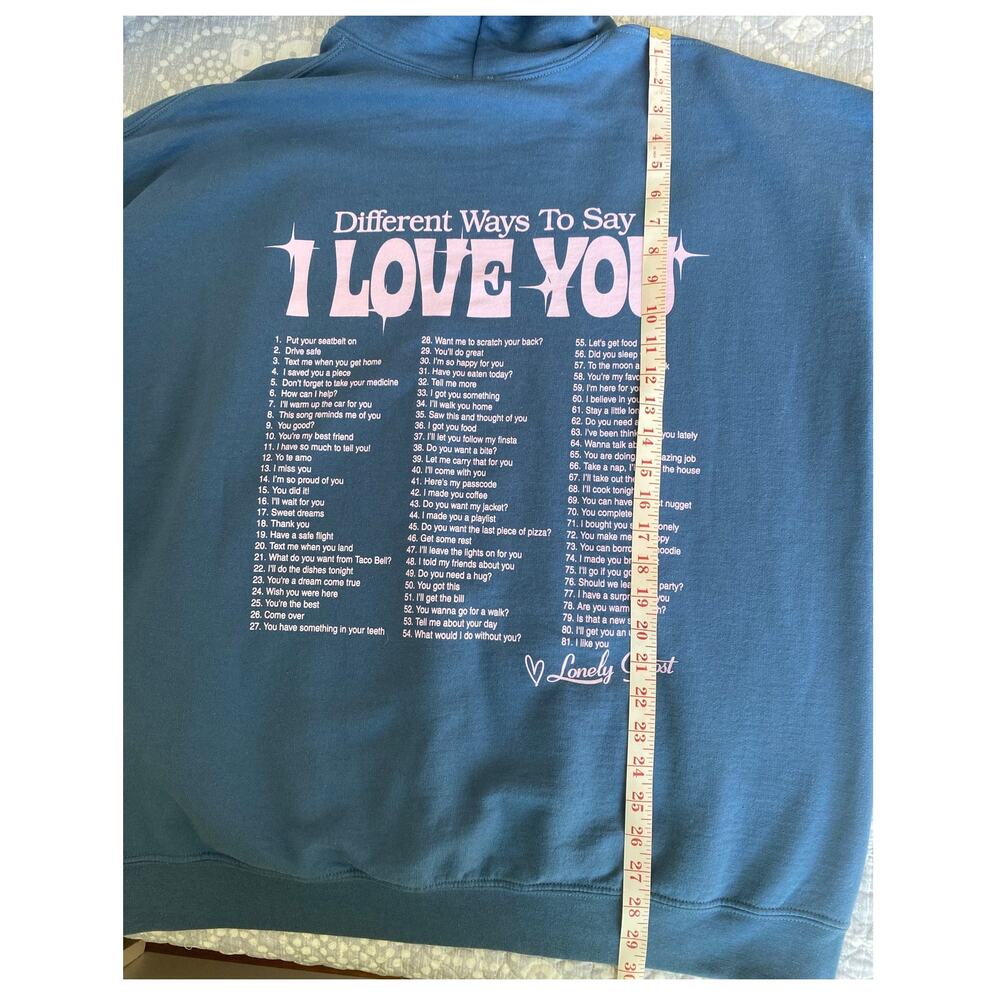 Lonely Ghost Want To Go For A Walk Hoodie Different Ways To Say I Love You XXL - Picture 7 of 7